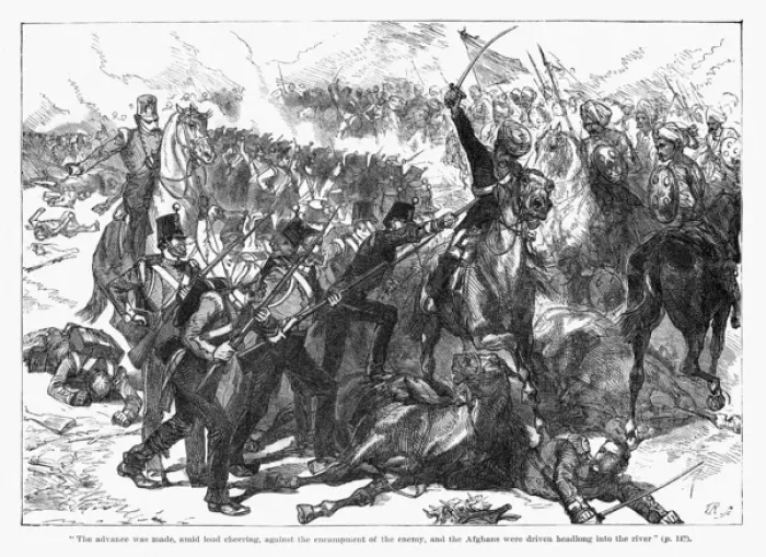 Framed Print : Henry Havelock in action during first Afghan War Framed Print : Henry Havelock in action during first Afghan War