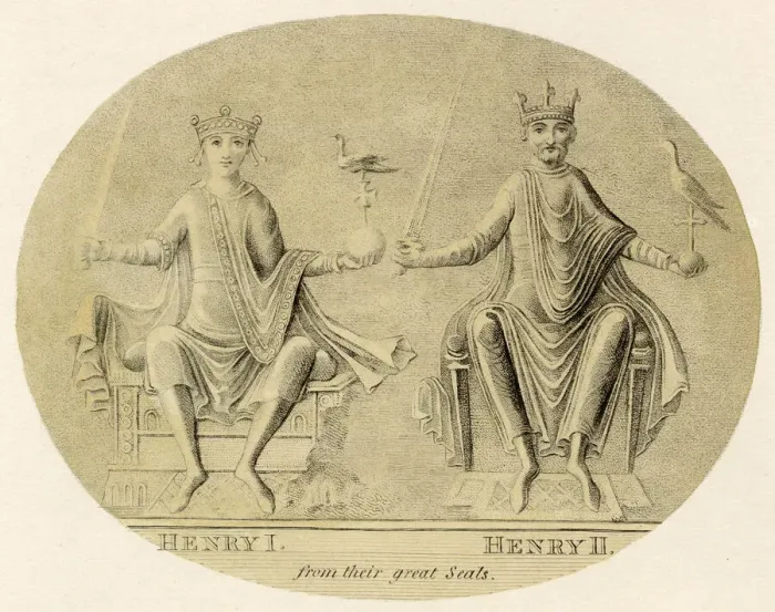 Framed Print : HENRY II (1133 - 1189) King of England (1154-89) with Henry I alongside Framed Print : HENRY II (1133 - 1189) King of England (1154-89) with Henry I alongside