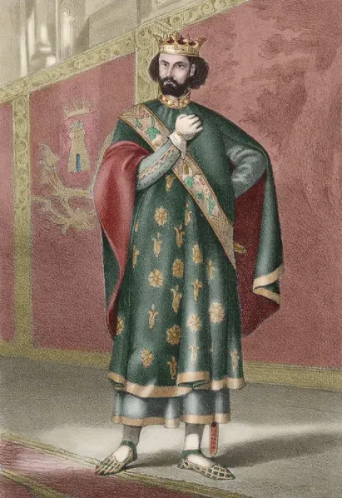 Framed Print : Henry II (1333-1379). Engraving. Colored Framed Print : Henry II (1333-1379). Engraving. Colored