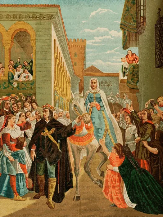Framed Print : Henry IV of Castile (1425-1474) presents his sister Isabella Framed Print : Henry IV of Castile (1425-1474) presents his sister Isabella