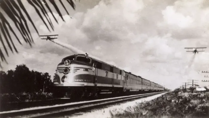 Framed Print : Henry M Flagler Streamliner train approaching Miami, USA Framed Print : Henry M Flagler Streamliner train approaching Miami, USA