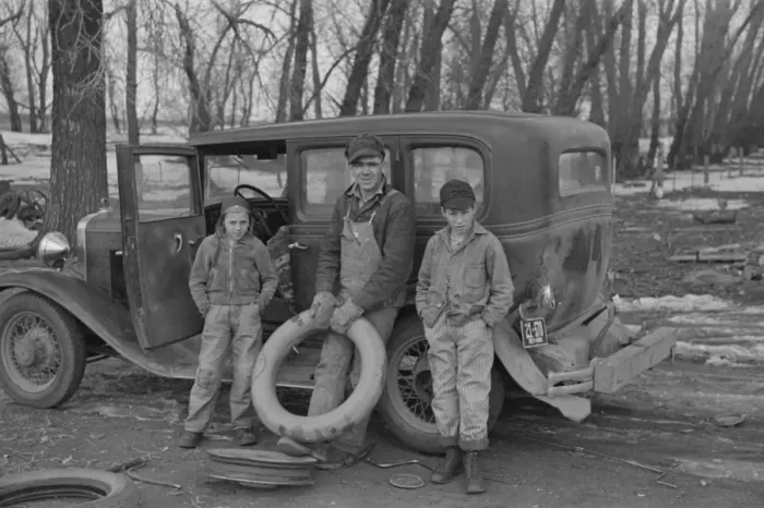 Framed Print : Henry Monk and two of his stepchildren on their farm near Ru Framed Print : Henry Monk and two of his stepchildren on their farm near Ru