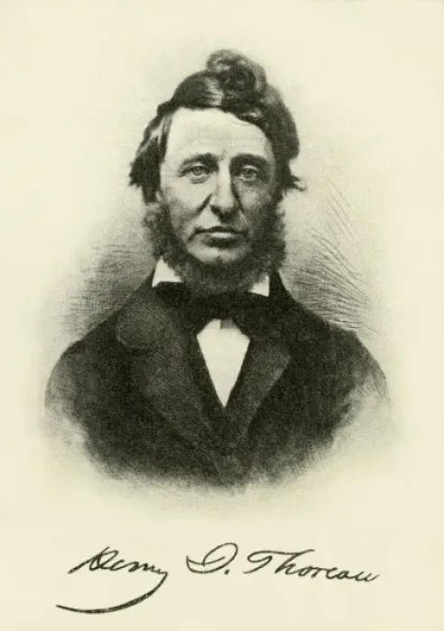 Framed Print : Henry Thoreau with signature Framed Print : Henry Thoreau with signature