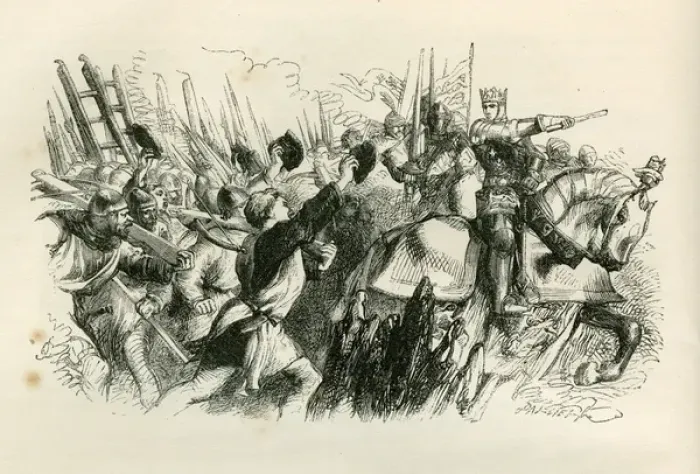 Framed Print : Henry V - directing the battle.. 1862