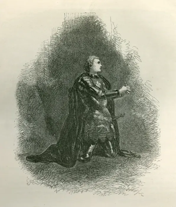 Framed Print : Henry V - praying for success in battle.. 1862 Framed Print : Henry V - praying for success in battle.. 1862