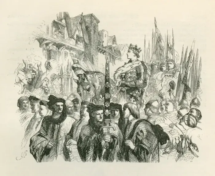 Framed Print : Henry V - riding in procession.. 1862 Framed Print : Henry V - riding in procession.. 1862