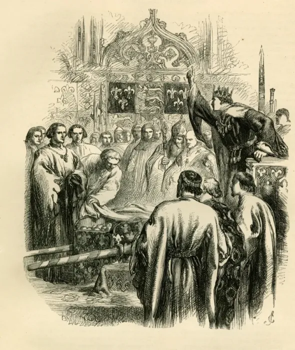 Framed Print : Henry V - a sarcastic gift of tennis balls from the French.. 1862 Framed Print : Henry V - a sarcastic gift of tennis balls from the French.. 1862