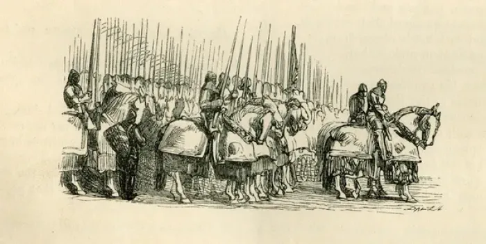 Framed Print : Henry V - army on horseback.. 1862 Framed Print : Henry V - army on horseback.. 1862
