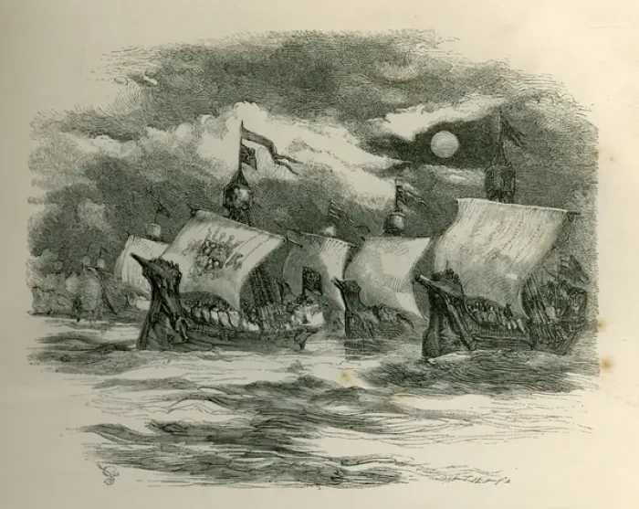 Framed Print : Henry V - ships crossing the English Channel.. 1862 Framed Print : Henry V - ships crossing the English Channel.. 1862