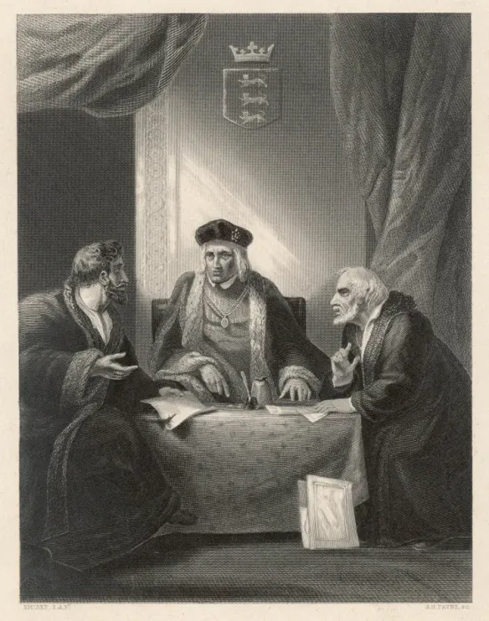 Framed Print : Henry VII with Ministers Framed Print : Henry VII with Ministers