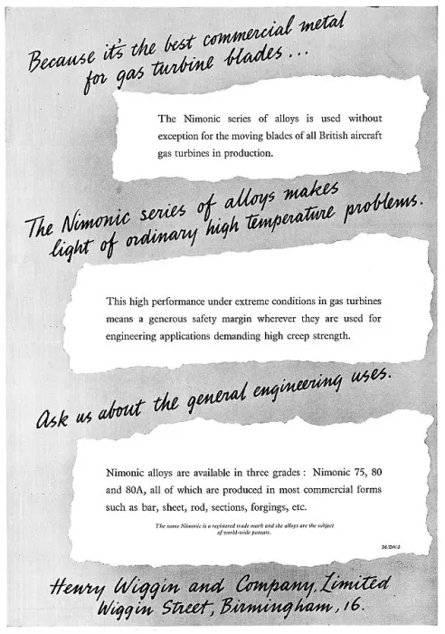 Framed Print : Henry Wiggin Nimonic Alloys Framed Print : Henry Wiggin Nimonic Alloys