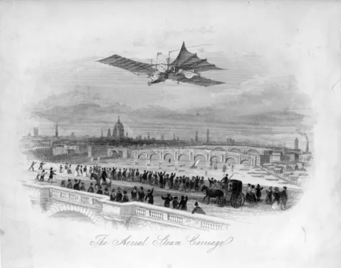 Framed Print : Hensons Aerial Steam Carriage of 1843 Framed Print : Hensons Aerial Steam Carriage of 1843