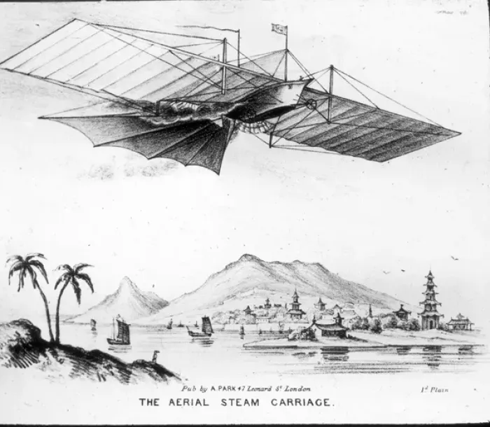 Framed Print : Hensons Aerial Steam Carriage of 1843 Framed Print : Hensons Aerial Steam Carriage of 1843