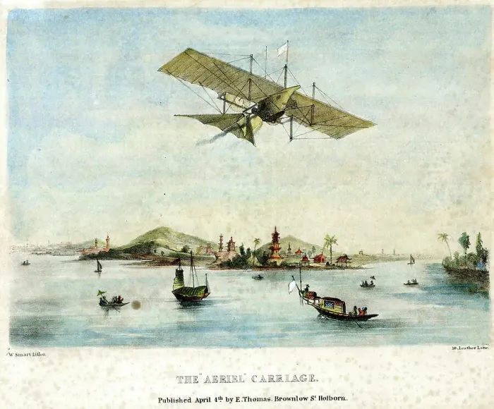 Framed Print : Henson's Aerial Steam Carriage over the Orient Framed Print : Henson's Aerial Steam Carriage over the Orient