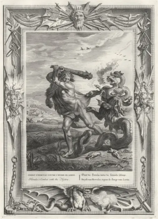 Framed Print : Herakles & the Hydra Framed Print : Herakles & the Hydra