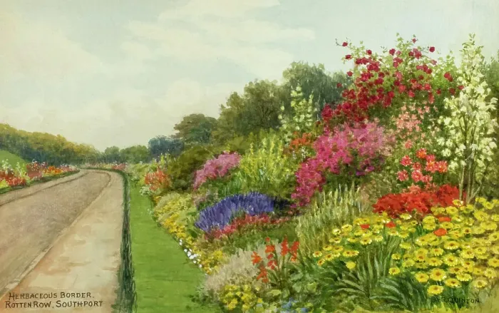 Framed Print : Herbaceous border, Rotten Row, Southport, Lancashire Framed Print : Herbaceous border, Rotten Row, Southport, Lancashire