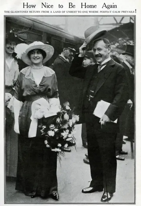 Framed Print : Herbert Gladstone and his wife return from South Africa Framed Print : Herbert Gladstone and his wife return from South Africa
