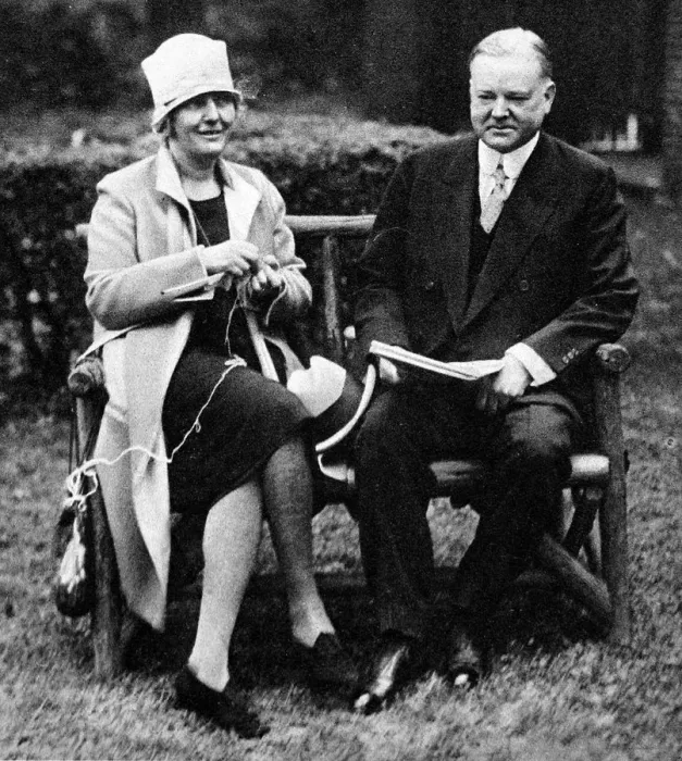 Framed Print : Herbert Hoover with his wife at their home in Washington Framed Print : Herbert Hoover with his wife at their home in Washington