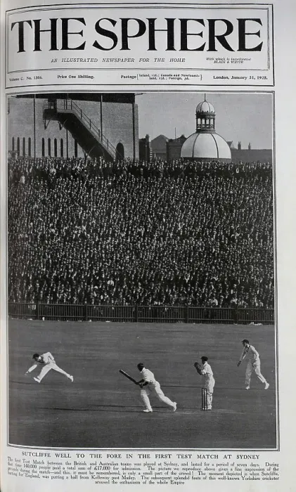 Framed Print : Herbert Sutcliffe, English Cricketer - The Ashes, Sydney Framed Print : Herbert Sutcliffe, English Cricketer - The Ashes, Sydney