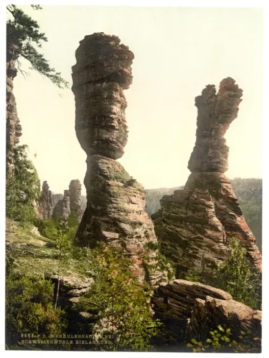 Framed Print : Hercules Pillar, Bad Schweizermuhle, Saxony, Germany Framed Print : Hercules Pillar, Bad Schweizermuhle, Saxony, Germany