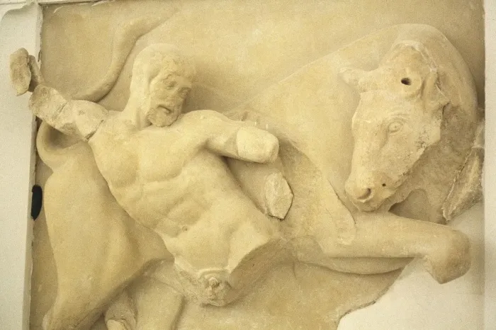 Framed Print : Hercules Wrestling the Bull of Knossos into Submission Framed Print : Hercules Wrestling the Bull of Knossos into Submission