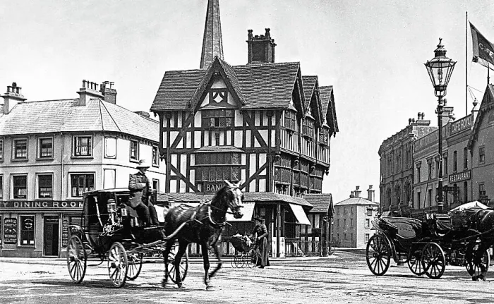 Framed Print : Hereford High Town Victorian period Framed Print : Hereford High Town Victorian period