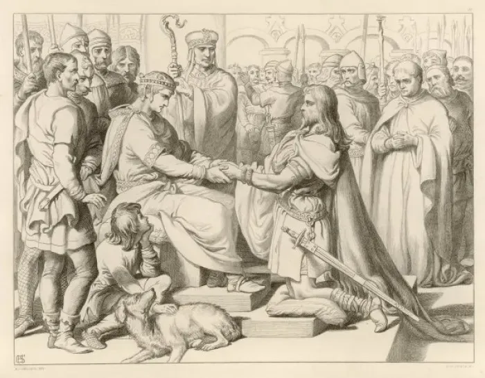 Framed Print : Hereward & King William Framed Print : Hereward & King William