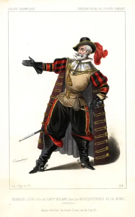 Framed Print : Hermann-Leon as Captain Roland in Les Mousquetaires Framed Print : Hermann-Leon as Captain Roland in Les Mousquetaires