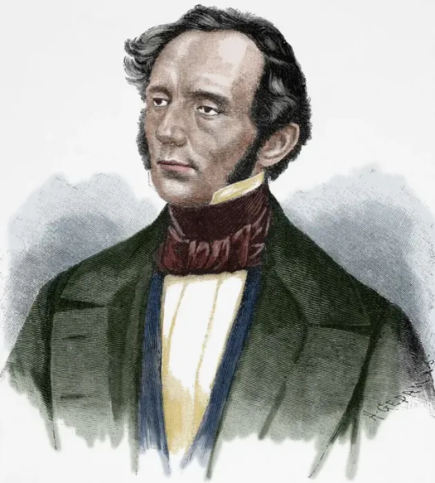 Framed Print : Hermann von Beckerath (1801-1870). Colored engraving Framed Print : Hermann von Beckerath (1801-1870). Colored engraving