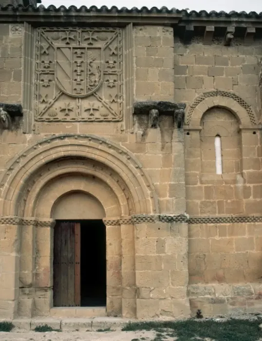 Framed Print : Hermitage of Santa Maria de la Piscina. Detail of the front Framed Print : Hermitage of Santa Maria de la Piscina. Detail of the front
