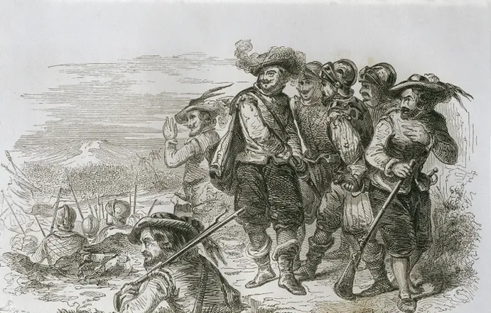 Framed Print : Hernan Cort鳠with his fellows in the Battle Framed Print : Hernan Cort鳠with his fellows in the Battle