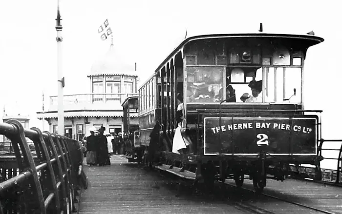 Framed Print : Herne Bay Pier tramway, probably early 1900s Framed Print : Herne Bay Pier tramway, probably early 1900s