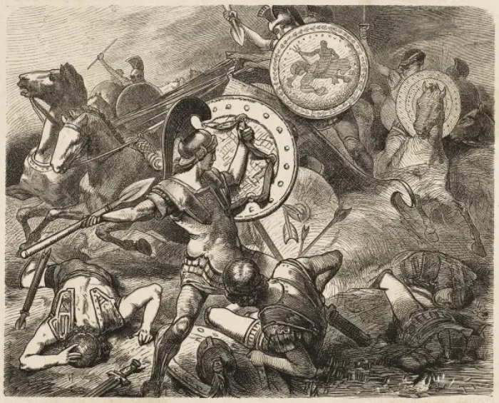 Framed Print : Heroism of Epaminondas Framed Print : Heroism of Epaminondas