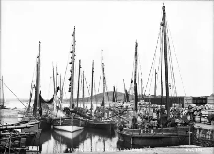 Framed Print : Herring Boats in Ardglass Harbour Framed Print : Herring Boats in Ardglass Harbour