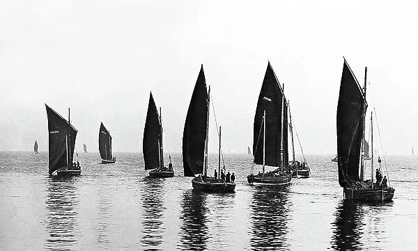 Herring boats off Peterhead, Scotland, Victorian period