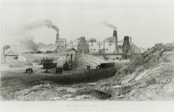 Framed Print : Hetton Colliery, engraving Framed Print : Hetton Colliery, engraving