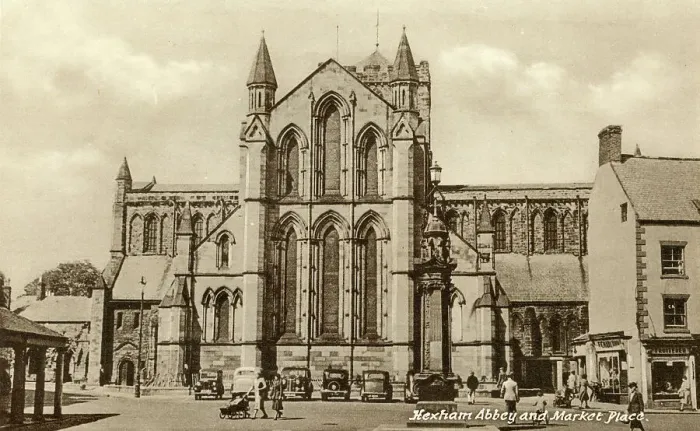 Framed Print : Hexham Abbey and Market Place, Northumberland