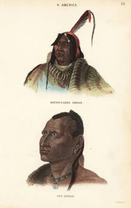 Framed Print : Hidatsa warrior (Moennitarri) and Otoe chief Framed Print : Hidatsa warrior (Moennitarri) and Otoe chief