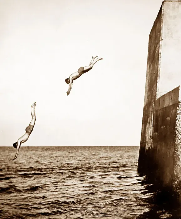 Framed Print : High diving, Victorian period Framed Print : High diving, Victorian period