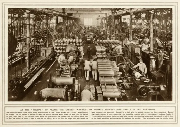 Framed Print : High explosives being manufactured at Creusot Works, France Framed Print : High explosives being manufactured at Creusot Works, France