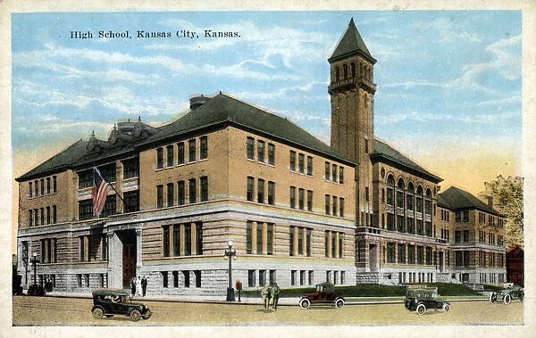 High School, Kansas City, Kansas, USA. Date: circa 1910