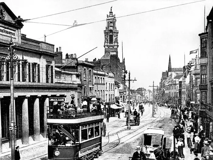 Framed Print : High Street, Colchester, early 1900s Framed Print : High Street, Colchester, early 1900s