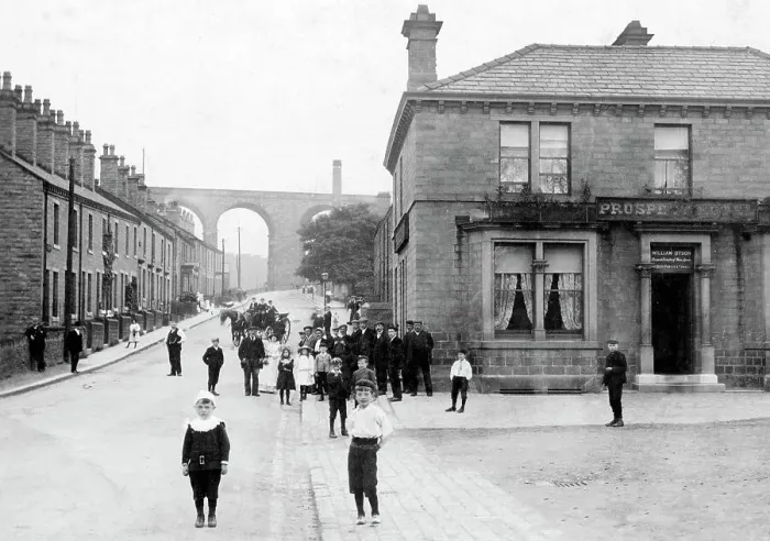 Framed Print : High Street, Denby Dale early 1900's Framed Print : High Street, Denby Dale early 1900's