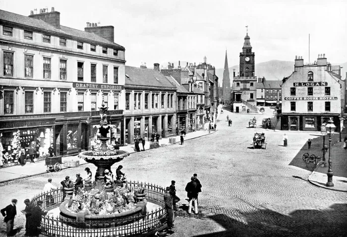 Framed Print : High Street, Dumfries early 1900's Framed Print : High Street, Dumfries early 1900's