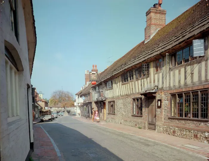 Framed Print : High Street and George Inn, Alfriston Framed Print : High Street and George Inn, Alfriston