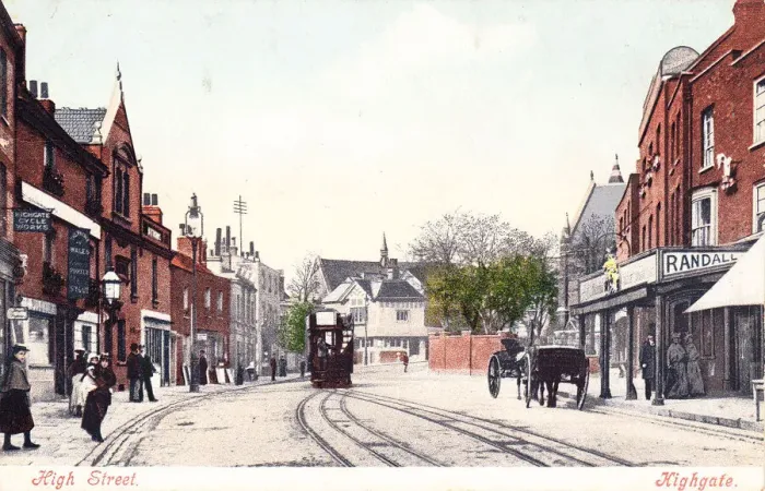 Framed Print : High Street, Highgate, North London Framed Print : High Street, Highgate, North London