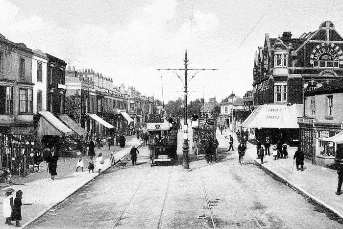 Framed Print : High Street, Shirley early 1900's Framed Print : High Street, Shirley early 1900's