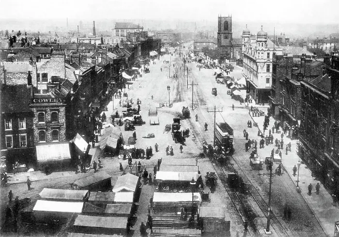 Framed Print : High Street Stockton-on-Tees Edwardian period Framed Print : High Street Stockton-on-Tees Edwardian period
