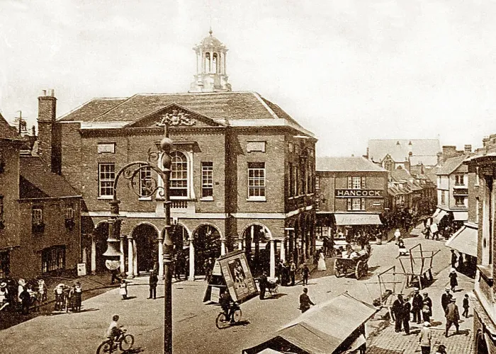 Framed Print : High Wycombe Market Place early 1900s Framed Print : High Wycombe Market Place early 1900s