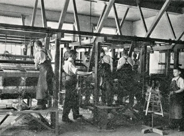 Framed Print : Highbury Truant School, London - Mat Making Framed Print : Highbury Truant School, London - Mat Making